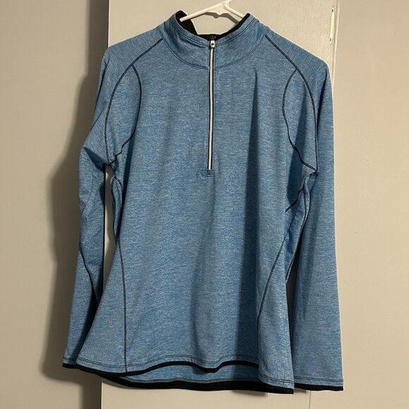 FootJoy Tops - FootJoy Heathered‎ Blue 1/4 Quarter Zip Golf Pullover Women's Size L